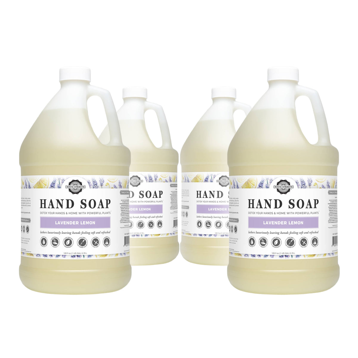 Liquid Hand Soap - Our Popular Scents: Citrus Bliss (lemon/orange) / 4 - 1 Gallon Plastic Jugs
