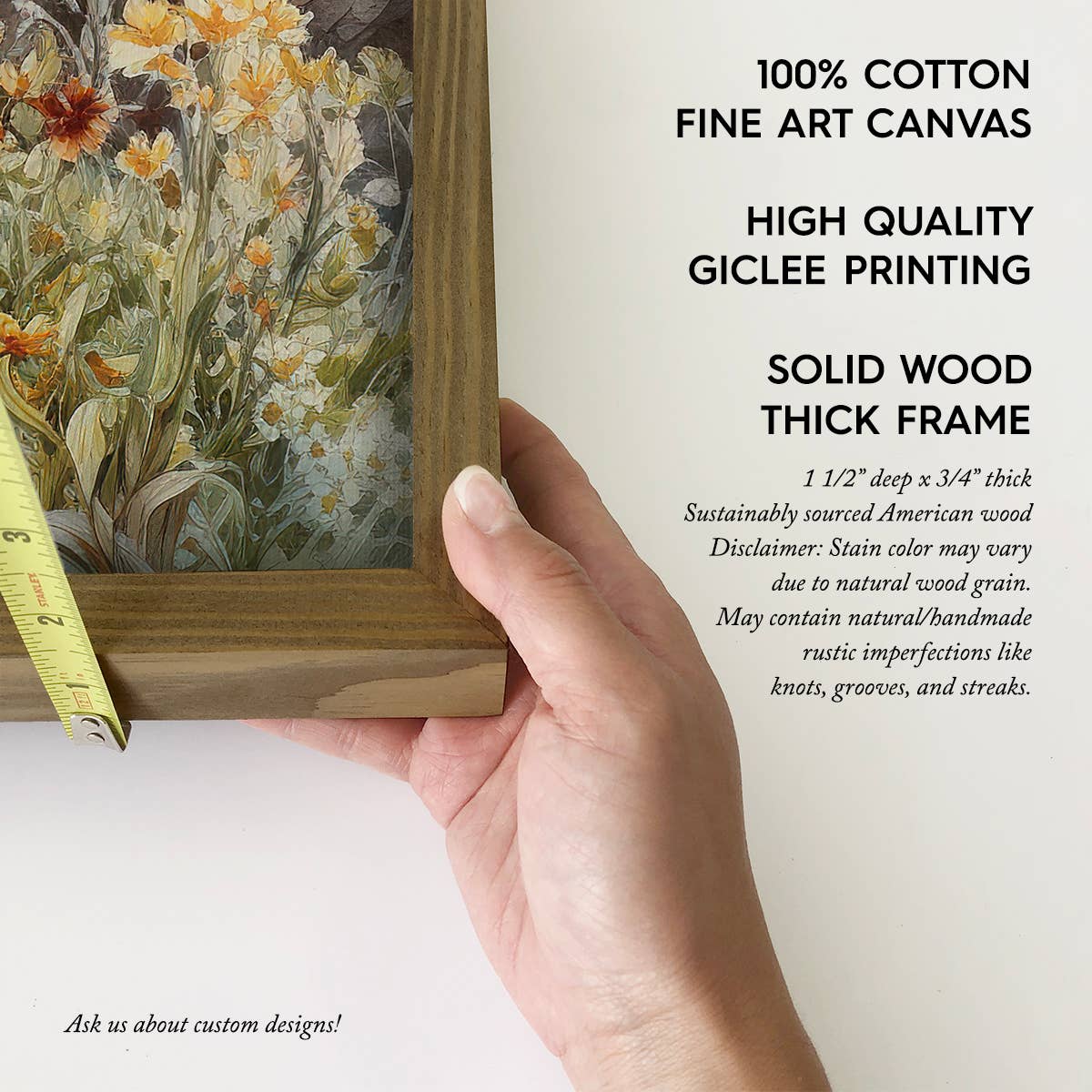 Mountain Wildflowers - Mountain Landscape Canvas Art: 20x30" Large Canvas Art with Thick Wood Frame