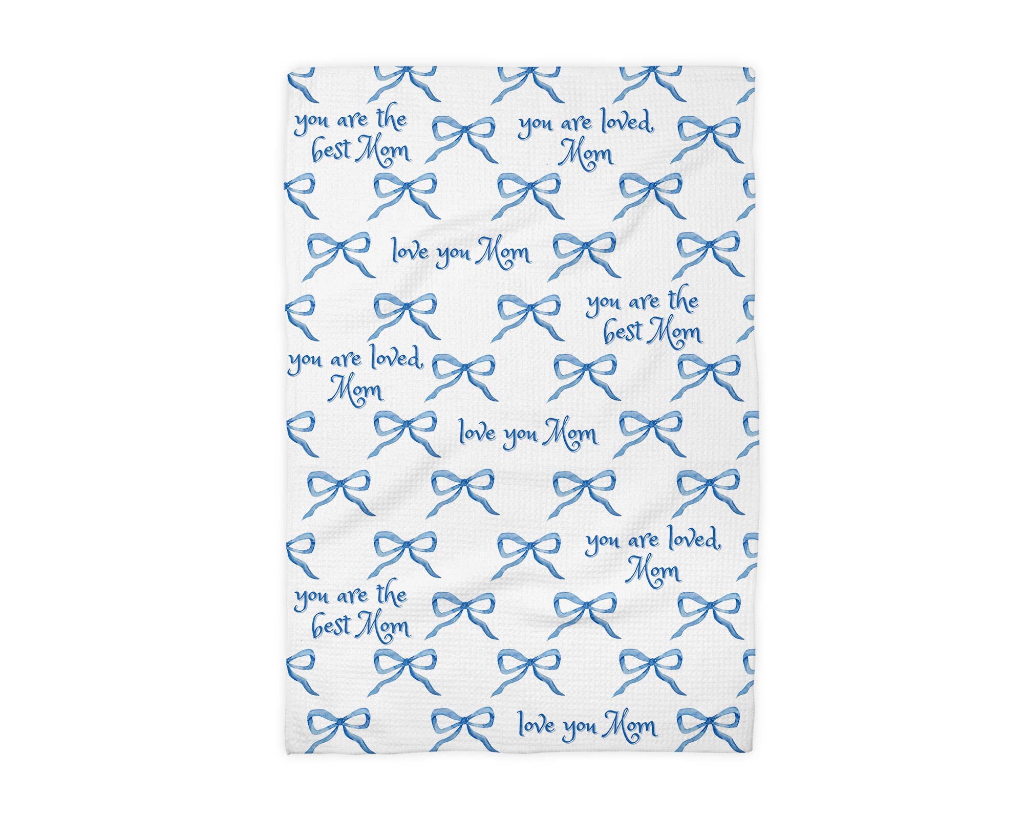 Mother's Day Bow Towel Gift Best Mom Present Kitchen Waffle: Mom