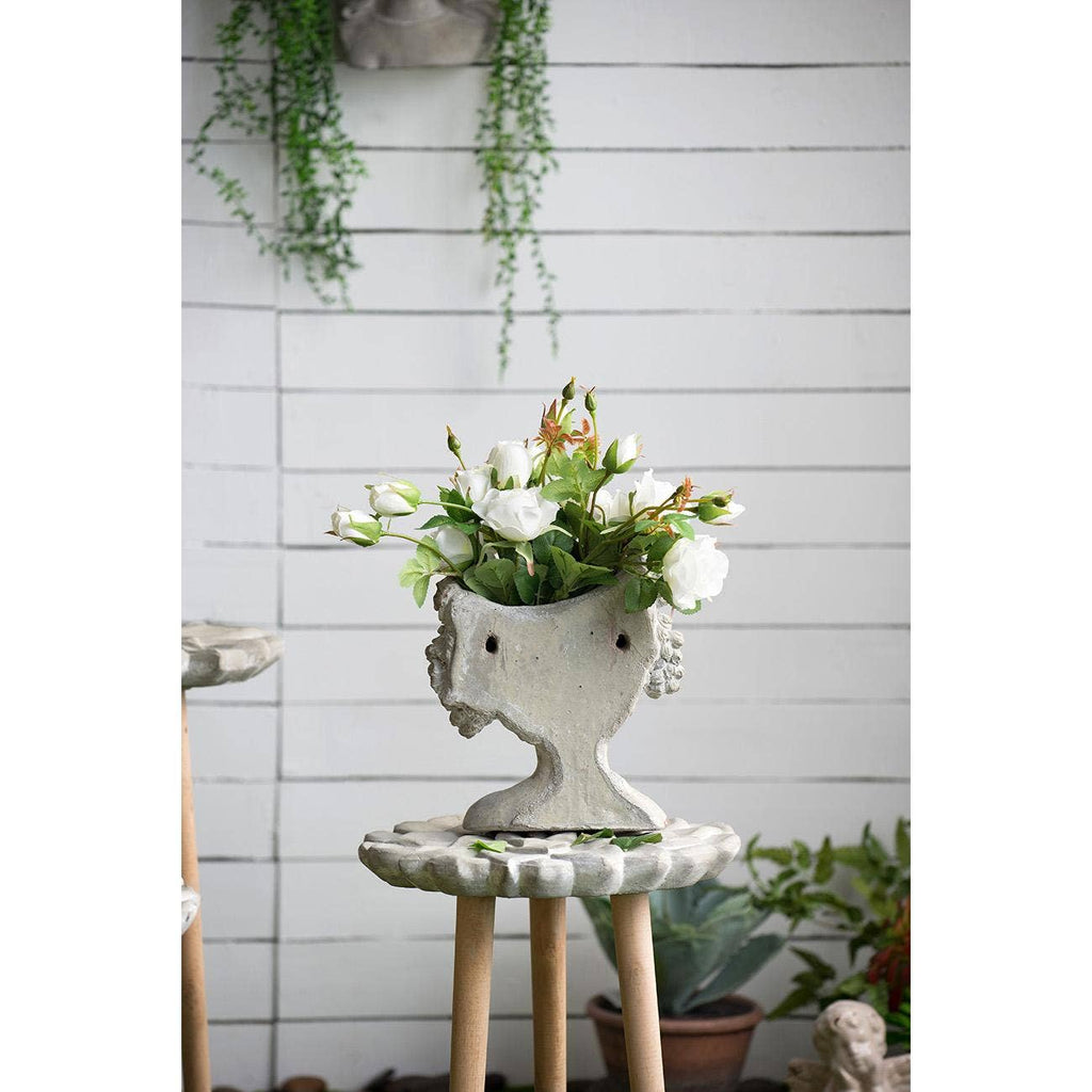 8x4x9" Gray Cement Bust Wall Planter