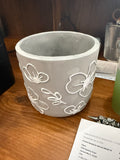 KJ Gray white flower planter