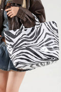 Cow Spots/ Leopard/ Zebra/ Tropical Print Travel Tote Bag: Zebra / One Size