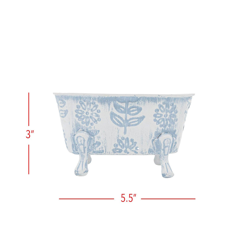 Claire Floral Bathtub Soap Dish Blue