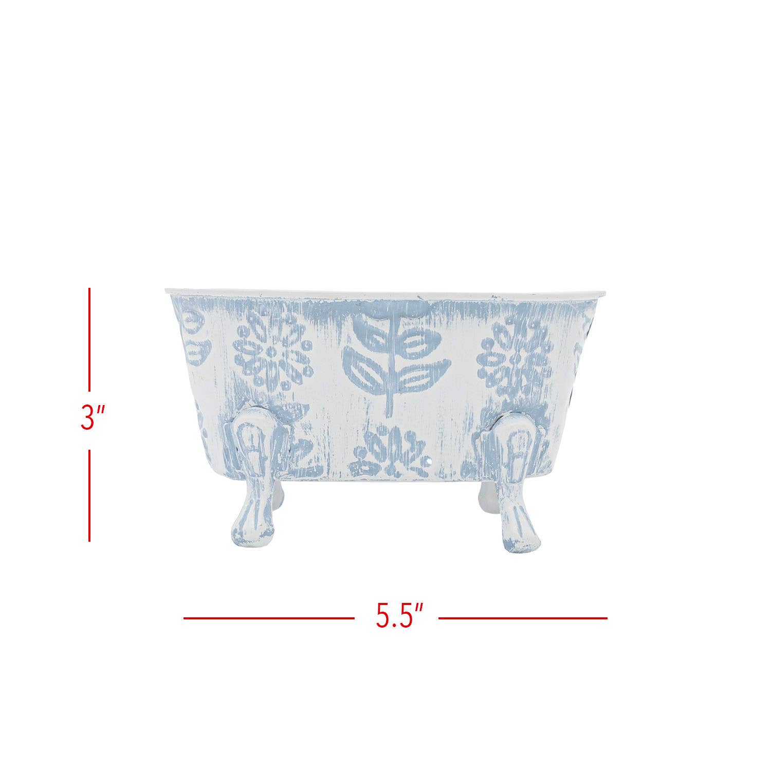Claire Floral Bathtub Soap Dish Blue
