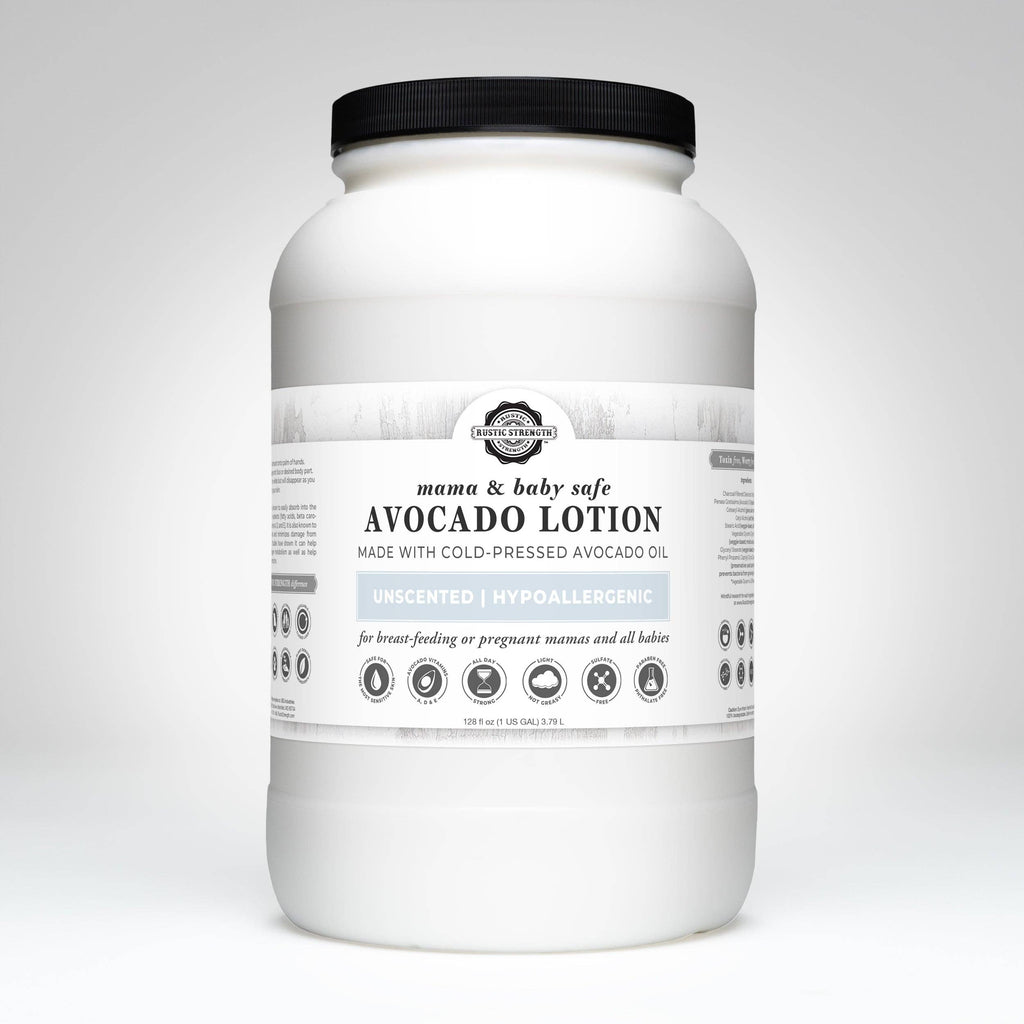 Avocado Lotion for Face & Body: Milk & Honey / 1 Gallon Glass Wide-Mouth Jar