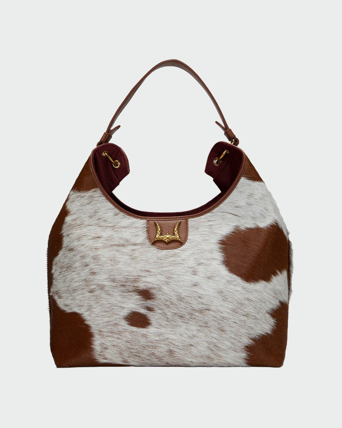 LW Large Purse - In Brown & White Cowhide & Calfskin: Nan / NaN / Brown & White Cowhide