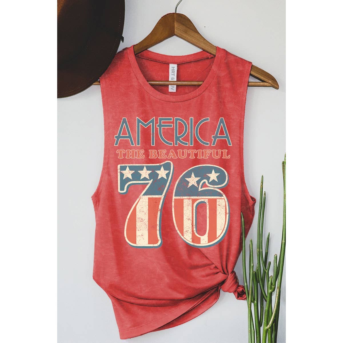 AMERICA 76 GRAPHIC TANK TOP: Mineral Navy / S-M-L-XL(1-2-2-1)