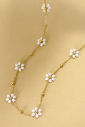 SUMMER MULTI BEADED FLOWER CHARM NECKLACE | 40NK308: White
