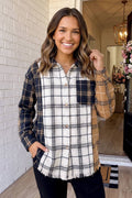 LAS Western Retro Plaid Button Up Shacket (S-XL): Multicolour / S