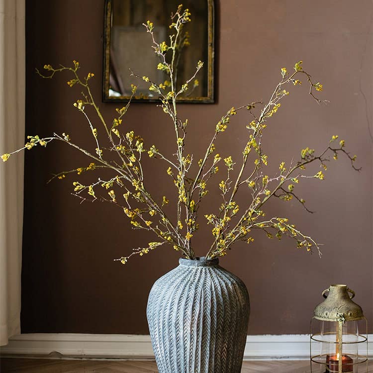 Long Weigela Flower Stem 63" Tall: Yellow / One Stem