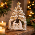 Golden Tree Nativty 8.1x5.3in