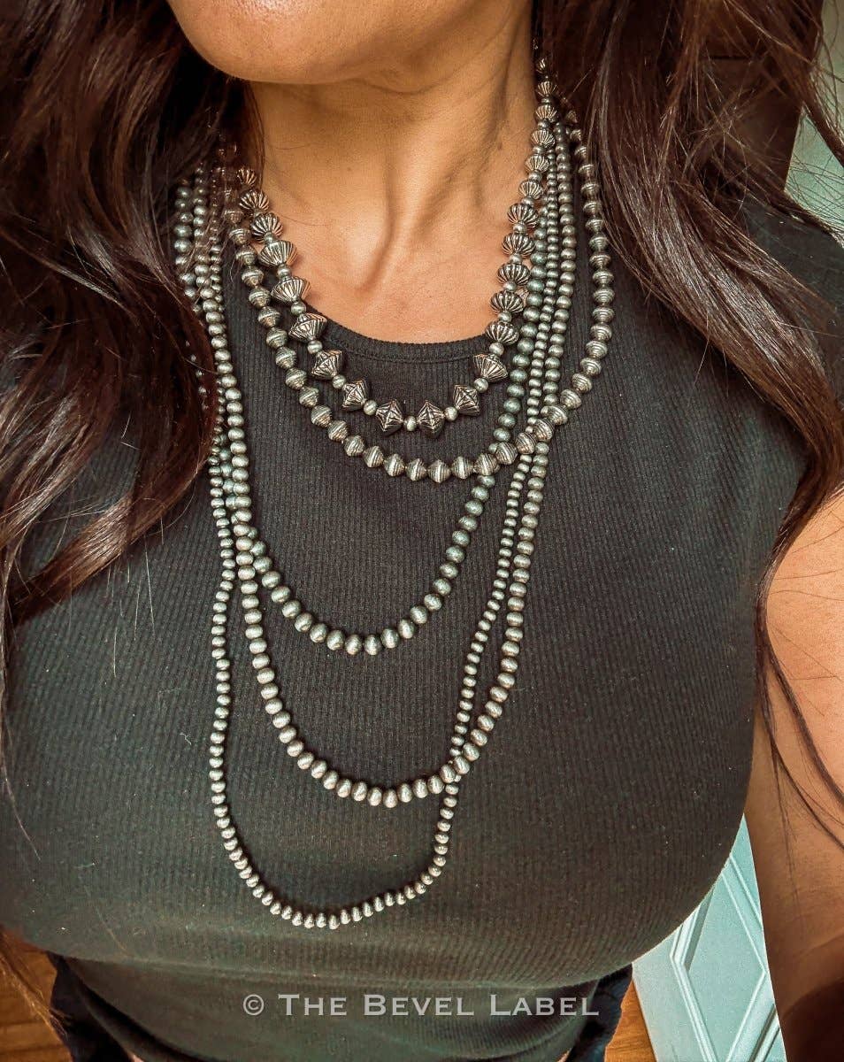 Western Pearl Multi-Layered Necklace: Antique Silver