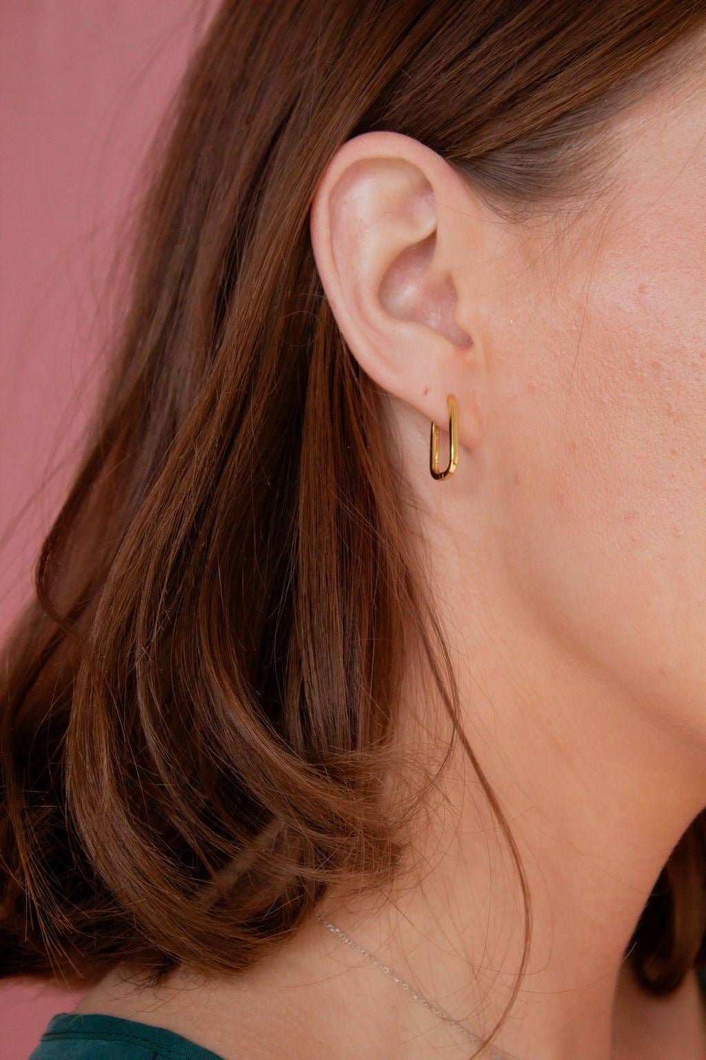 Paperclip Hoops - Hypoallergenic: Gold