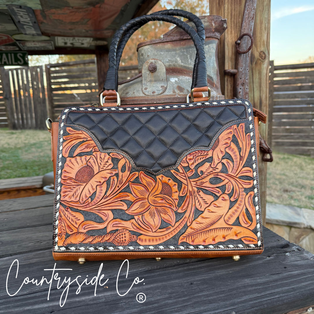 Laney Tooled Leather Handbag
