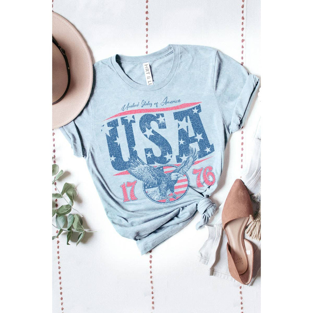 AMERICA 1776 MINERAL GRAPHIC TEE: White / M