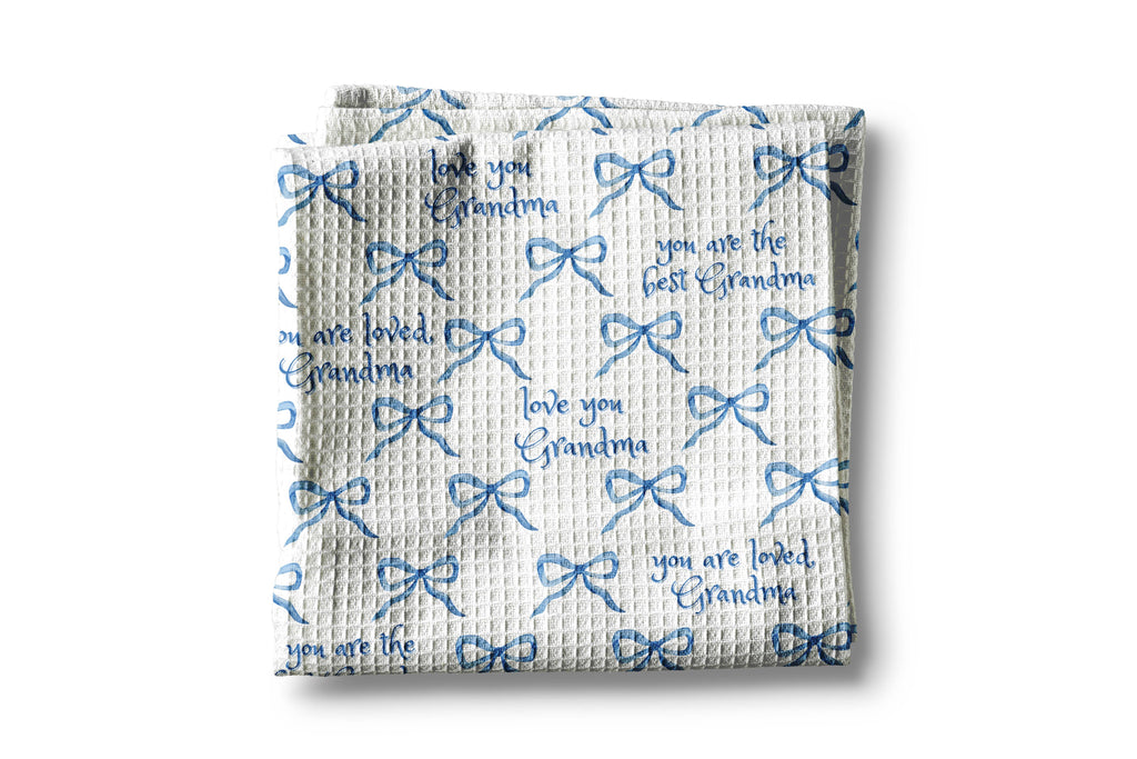 Mother's Day Bow Towel Gift Best Mom Present Kitchen Waffle: Mom