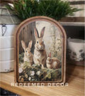 Arch Top Bunny Trio Framed Art  : 6x8"