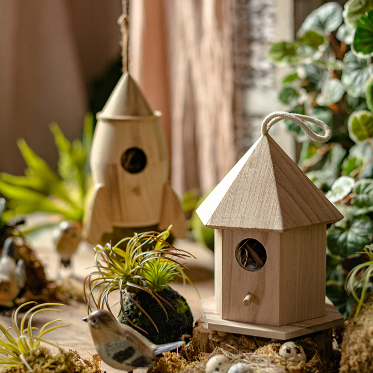 Natural Solid Wood Bird's Nest: Style [A]