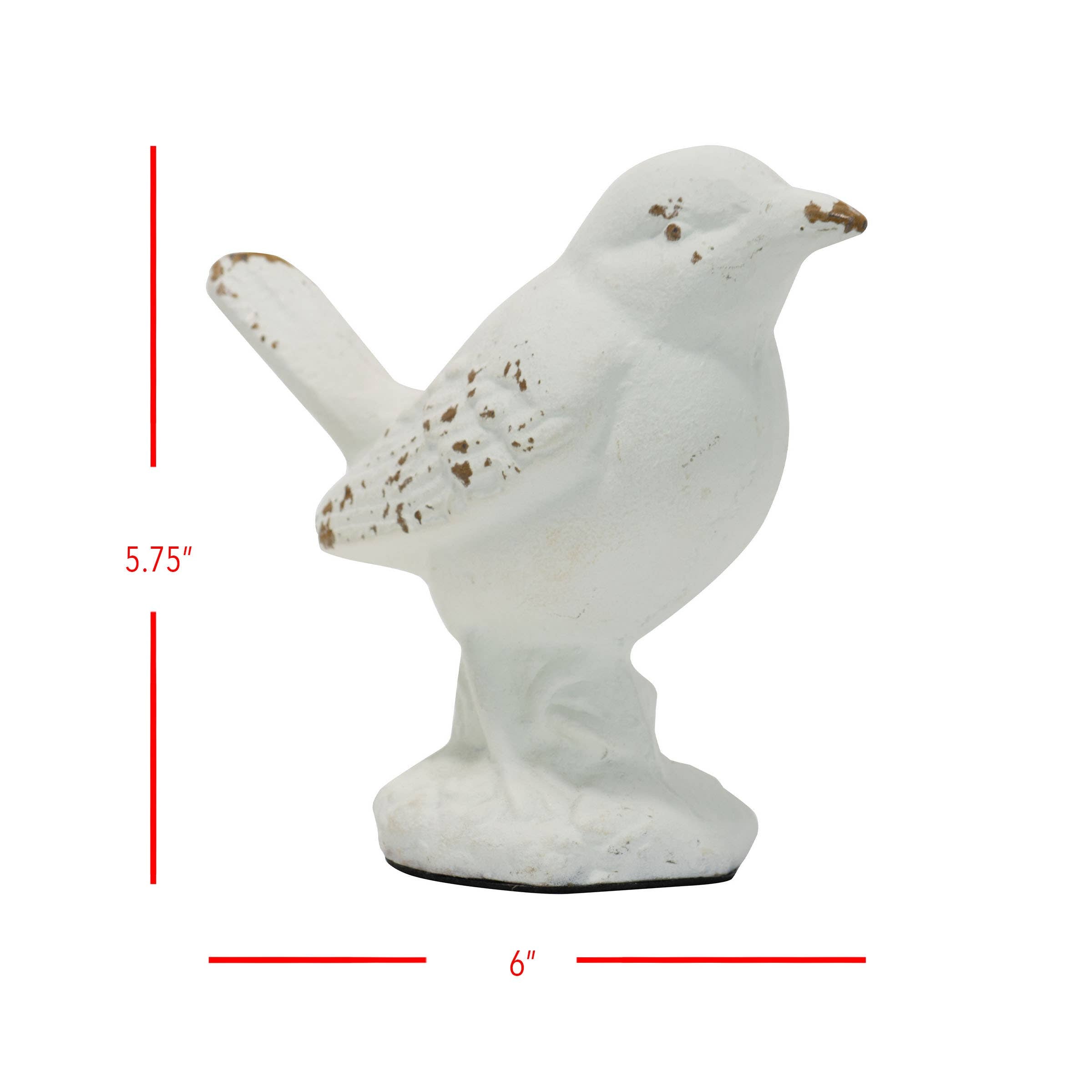 Flora White Vintage Antique Metal Bird Figurine