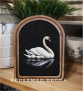 Arch Top Swan Framed Art  : 8.25x11"