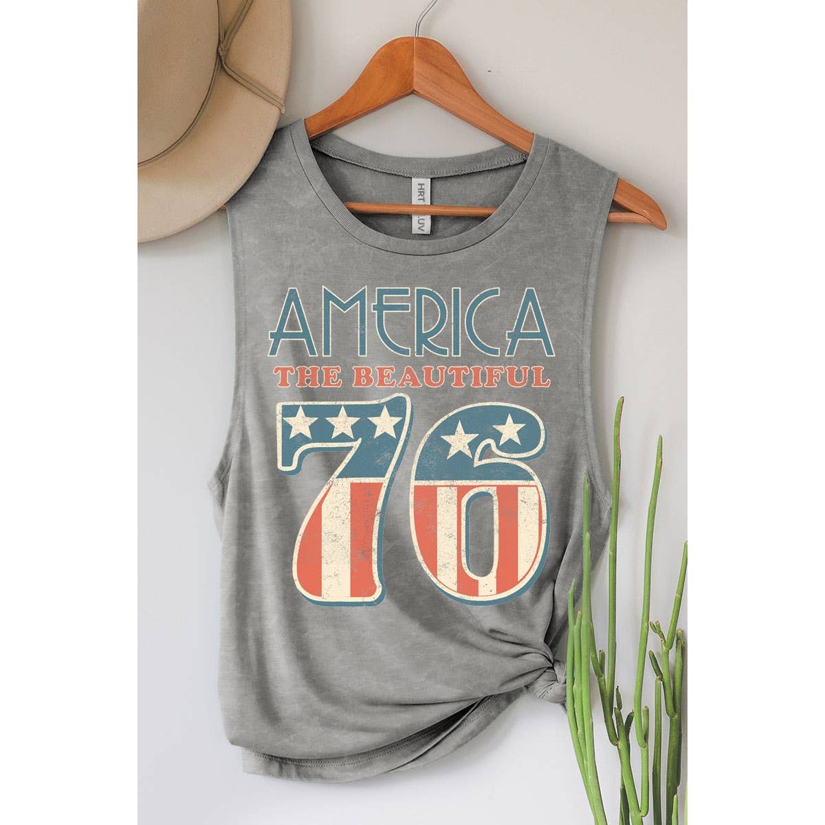 AMERICA 76 GRAPHIC TANK TOP: Mineral Navy / S-M-L-XL(1-2-2-1)