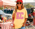 Pinstripe KC Yellow Tee: Medium