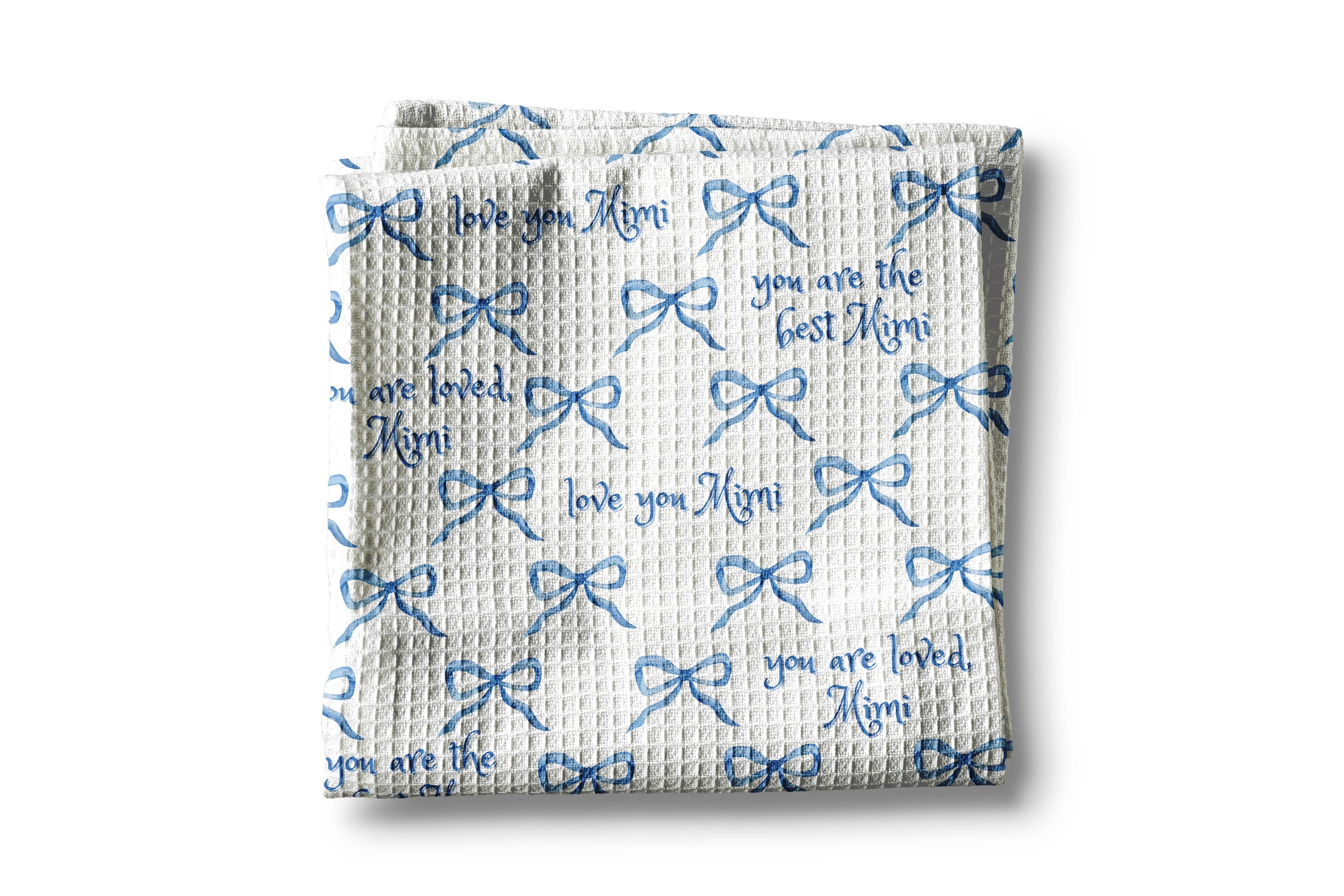 Mother's Day Bow Towel Gift Best Mom Present Kitchen Waffle: Mom