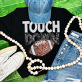Touchdown With Football Sequin Tee: Black / M