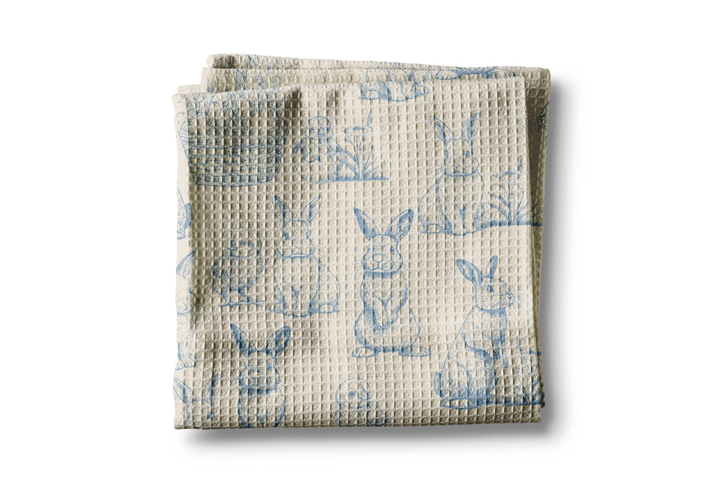 Easter Bunny Rabbit Spring Egg Kitchen Towel Waffle Baking