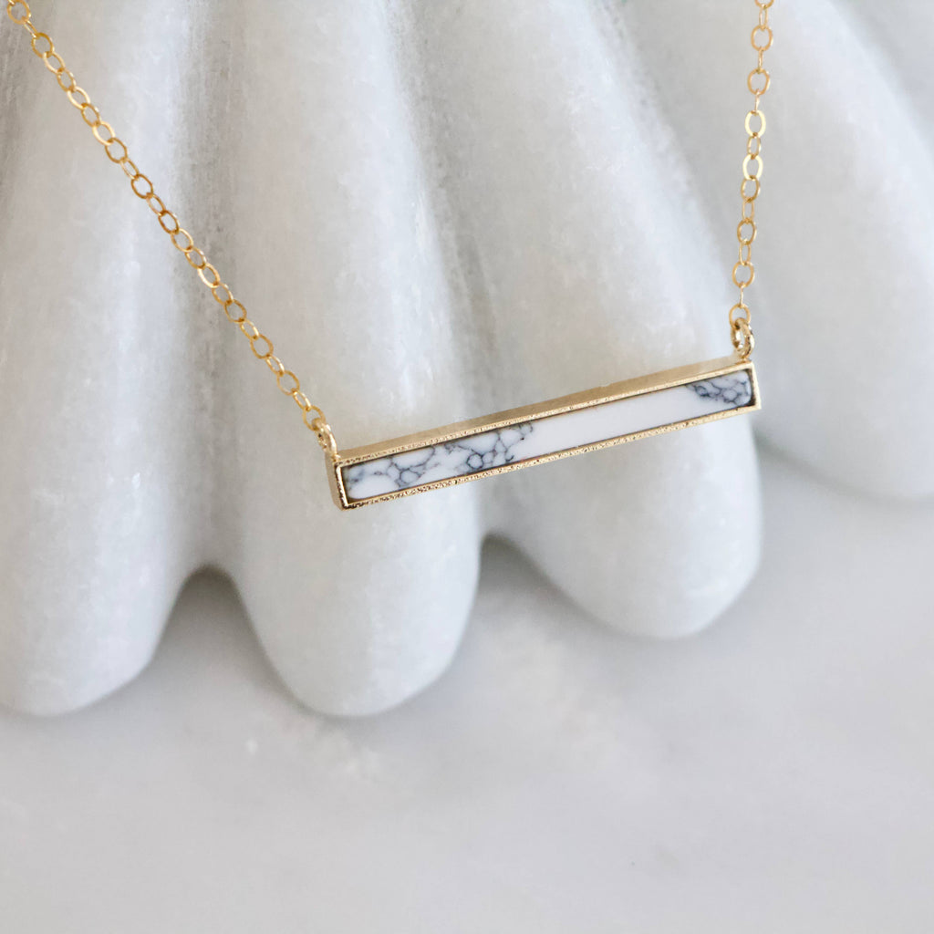 Turquoise Bar Necklace - Gold Filled, Sterling Silver: Turquoise Gold Filled / 16 inches