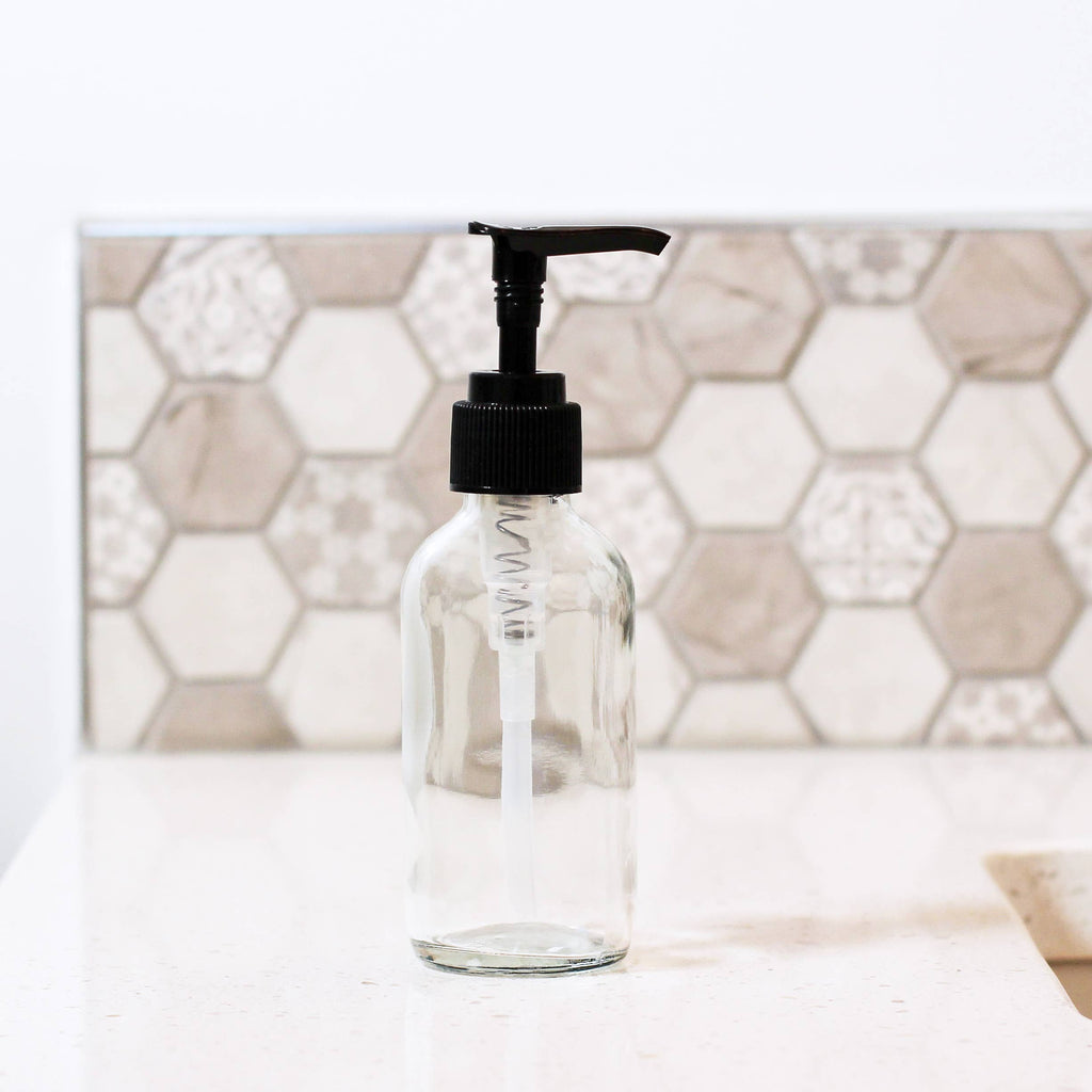 4oz Clear Glass Lotion/Soap Bottle