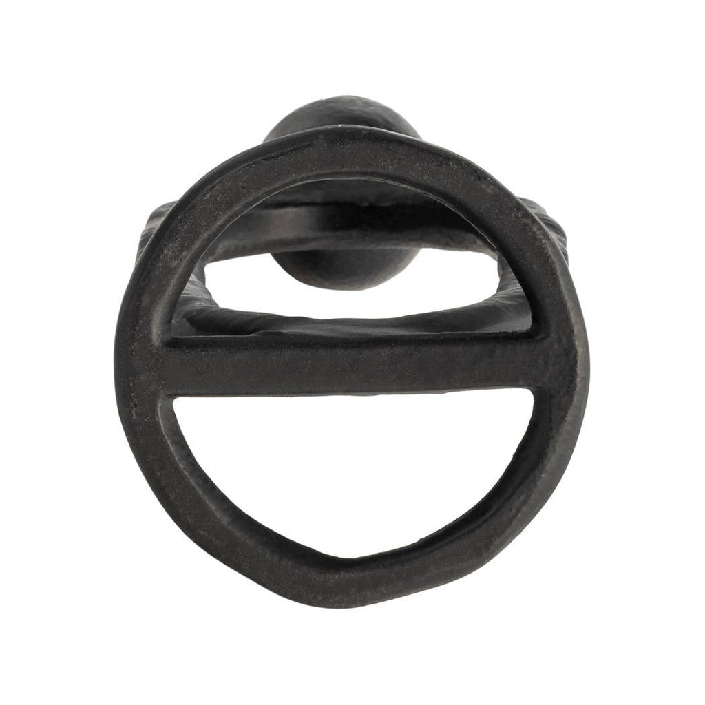 Metal Oval Sculpture Taper Candle Holder - Black, 8 in.