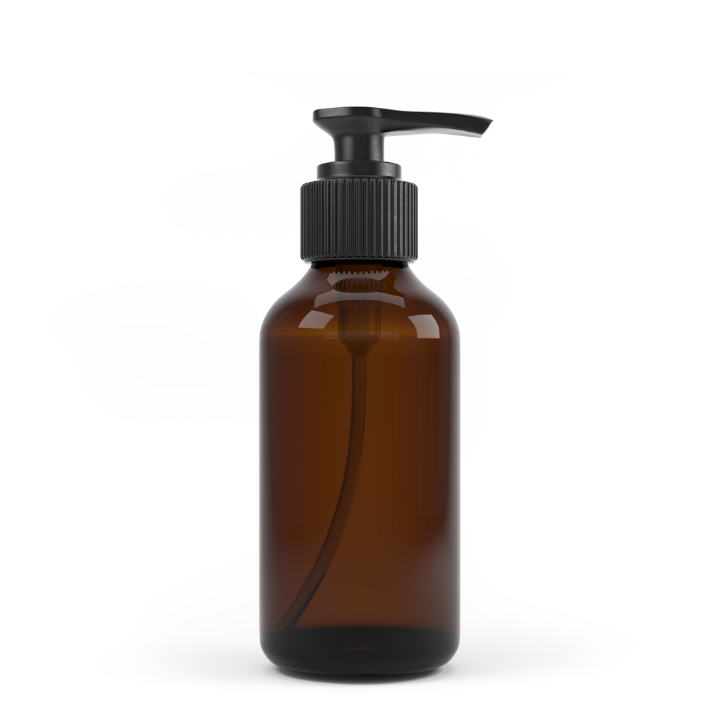 4oz Amber Glass Bottle w/Lotion pump