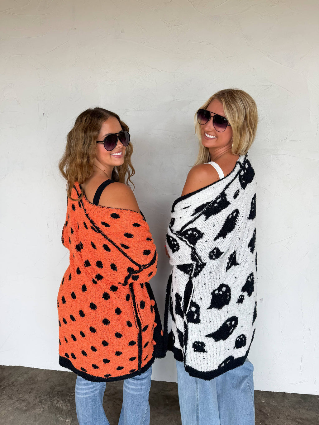PREORDER- BOO CREW REVERSIBLE CLOUD CARDIGAN: POLKA DOT / ONE SIZE