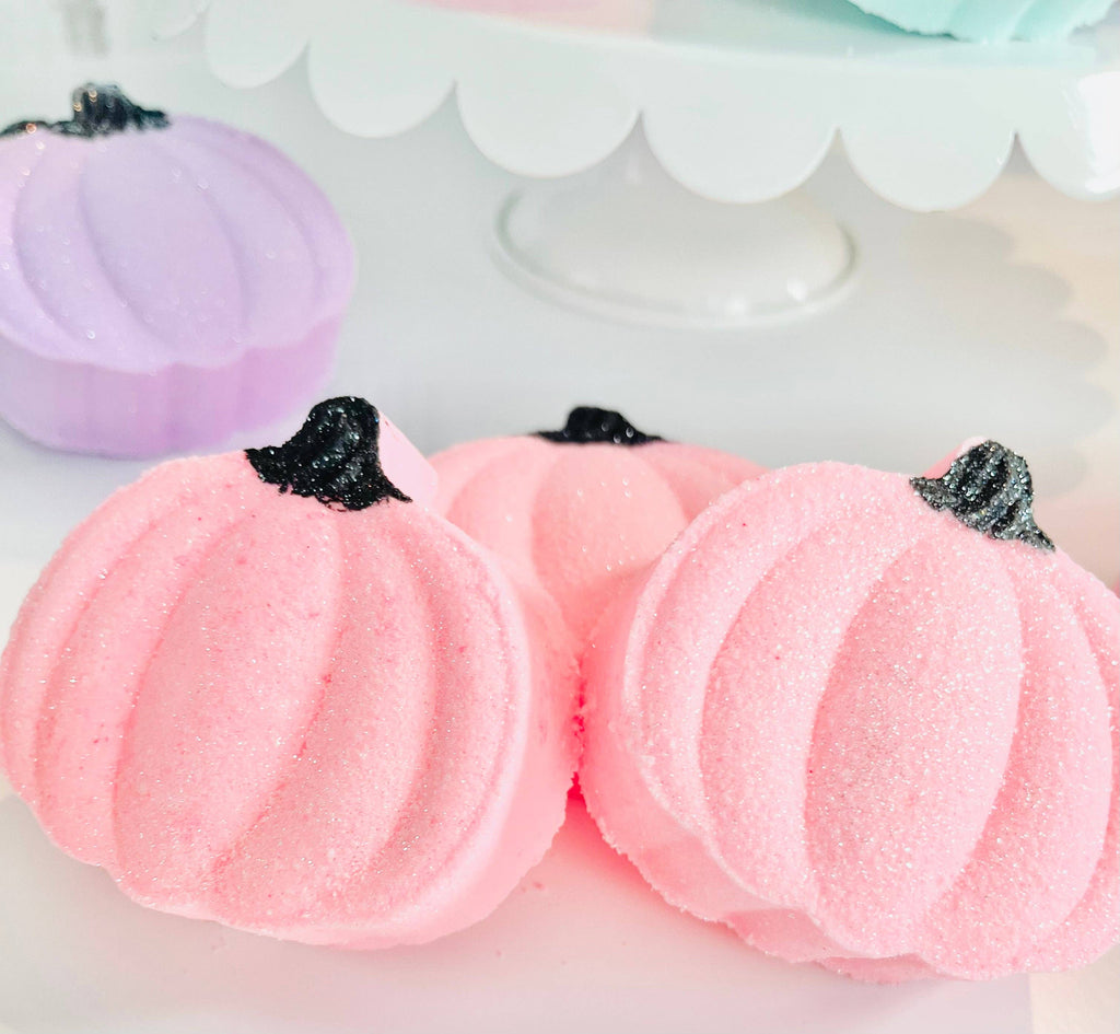 Cinderella Pumpkin Bath Bomb, Cursed Carriages Bath Bomb: Pink  (Peach + Hibiscus)