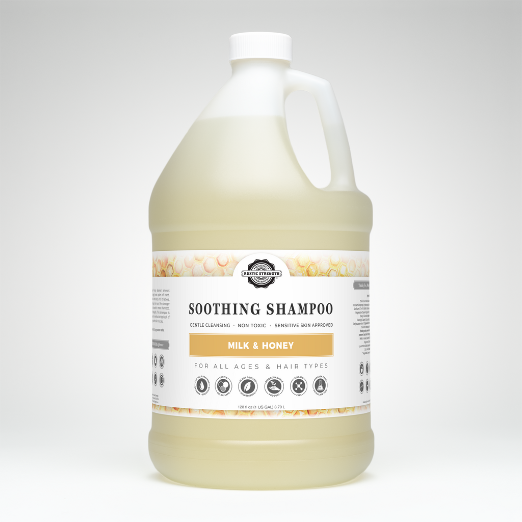 Shampoo - Our Popular Scents: Milk & Honey / Gallon Glass Jug