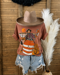 Halloween Rodeo Clown Tee: Clay / S