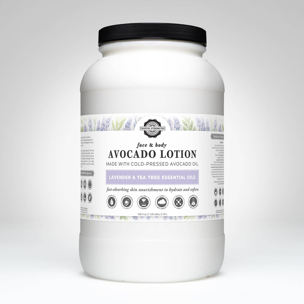 Avocado Lotion for Face & Body: Milk & Honey / 1 Gallon Glass Wide-Mouth Jar