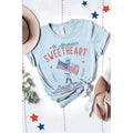 ALL AMERICAN SWEETHEART MINERAL GRAPHIC TEE: Mineral Lt Blue / S-M-L-XL(1-2-2-1)