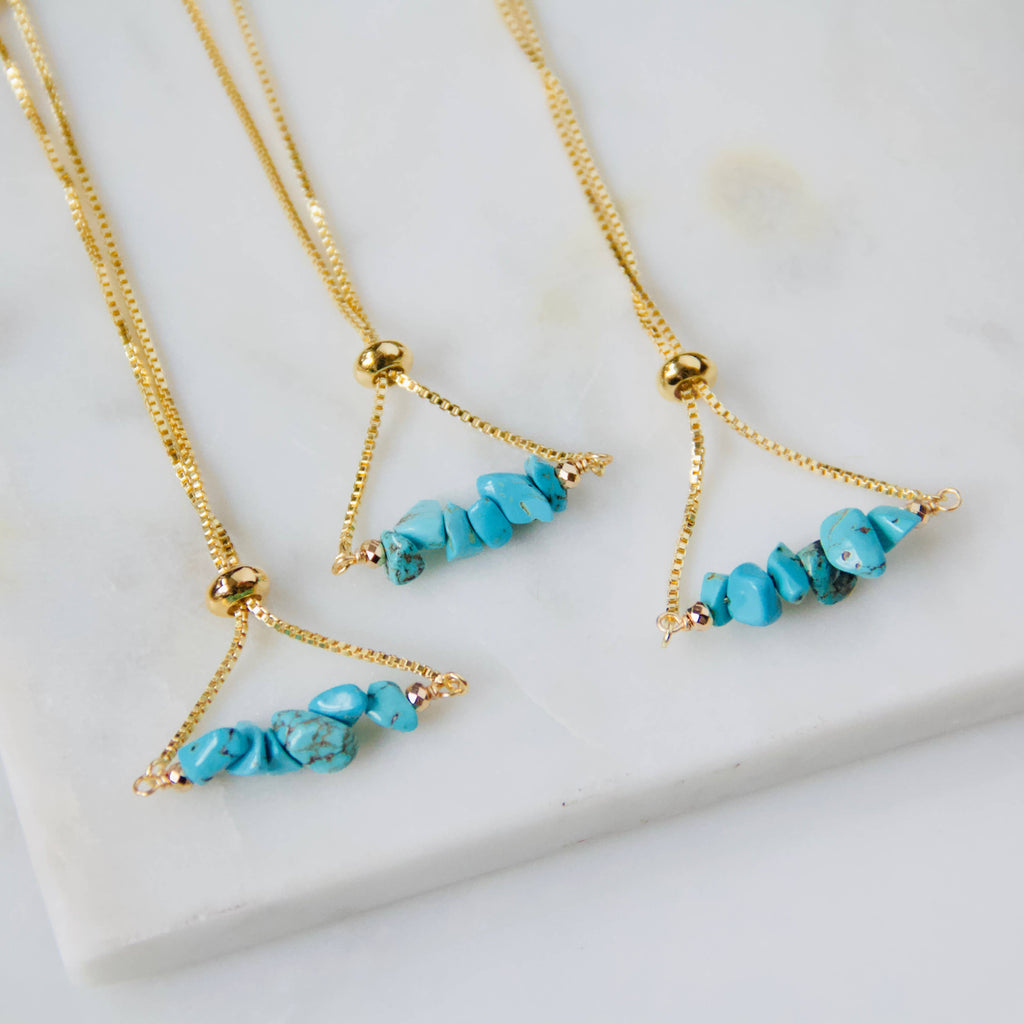 Turquoise Nugget Adjustable Bracelet - White Turquoise, Turquoise: White Turquoise