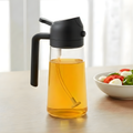 2-in-1 Glass Olive Oil Spray & Pour Bottle — 16 oz — Black