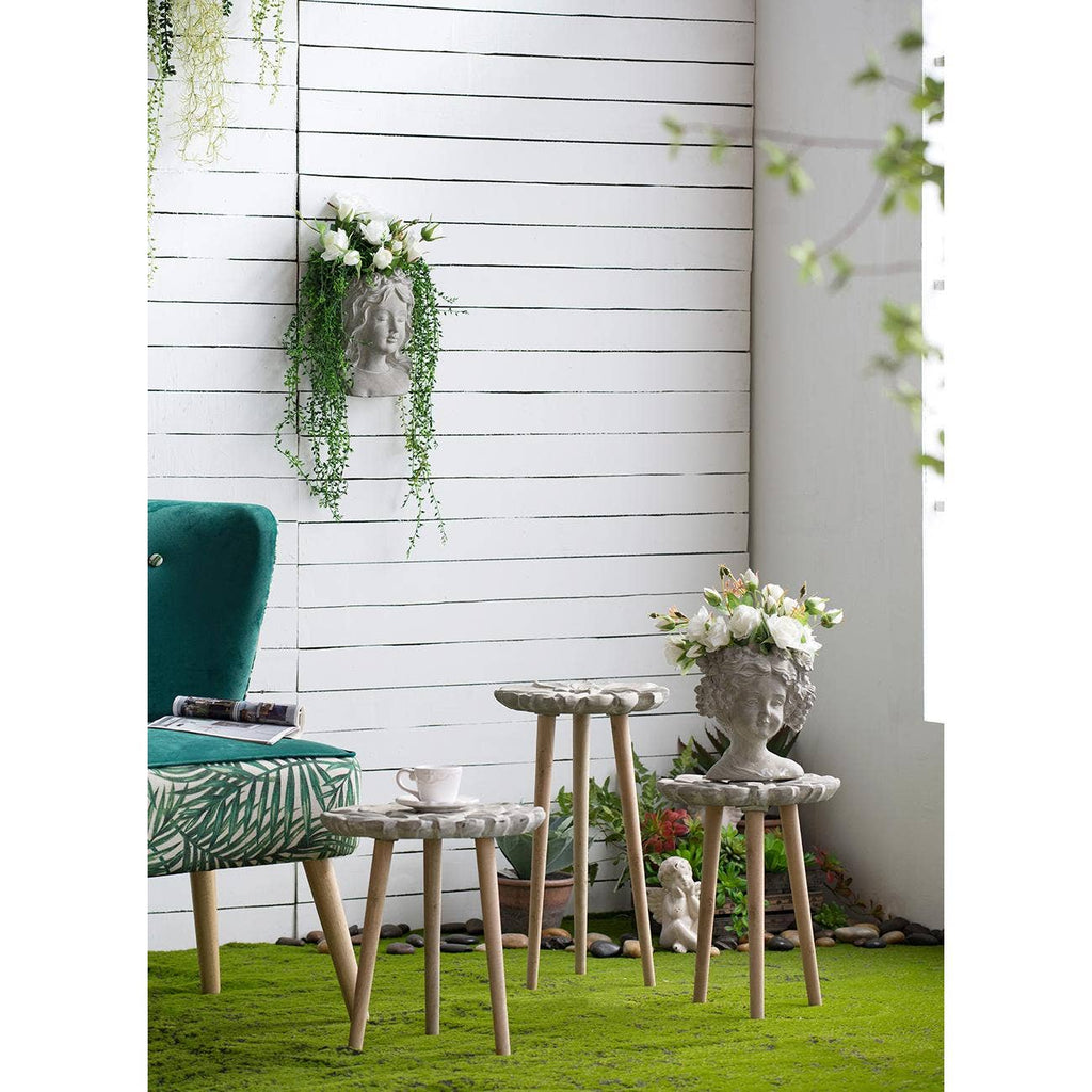 8x4x9" Gray Cement Bust Wall Planter