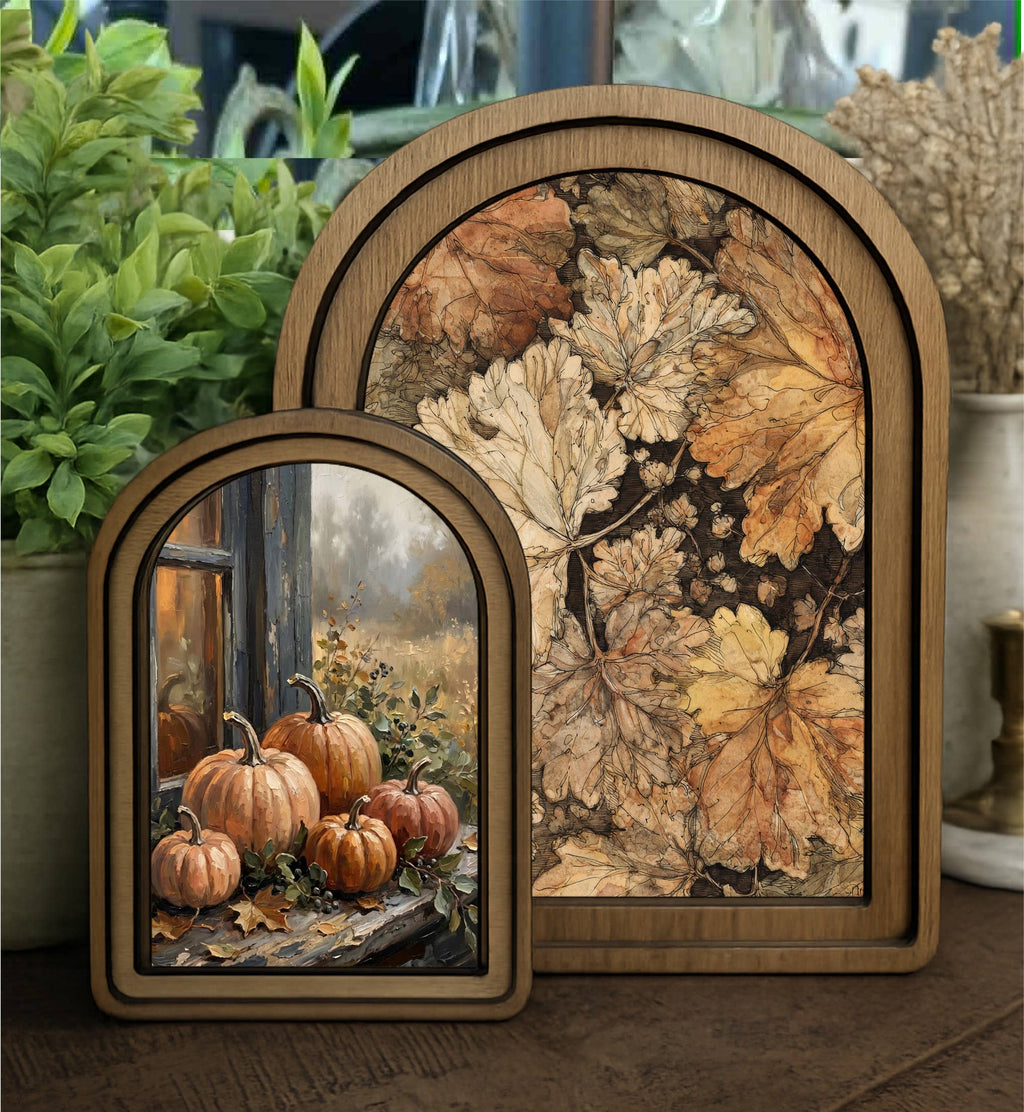 Layered Set Pumpkin Window Canvas Art