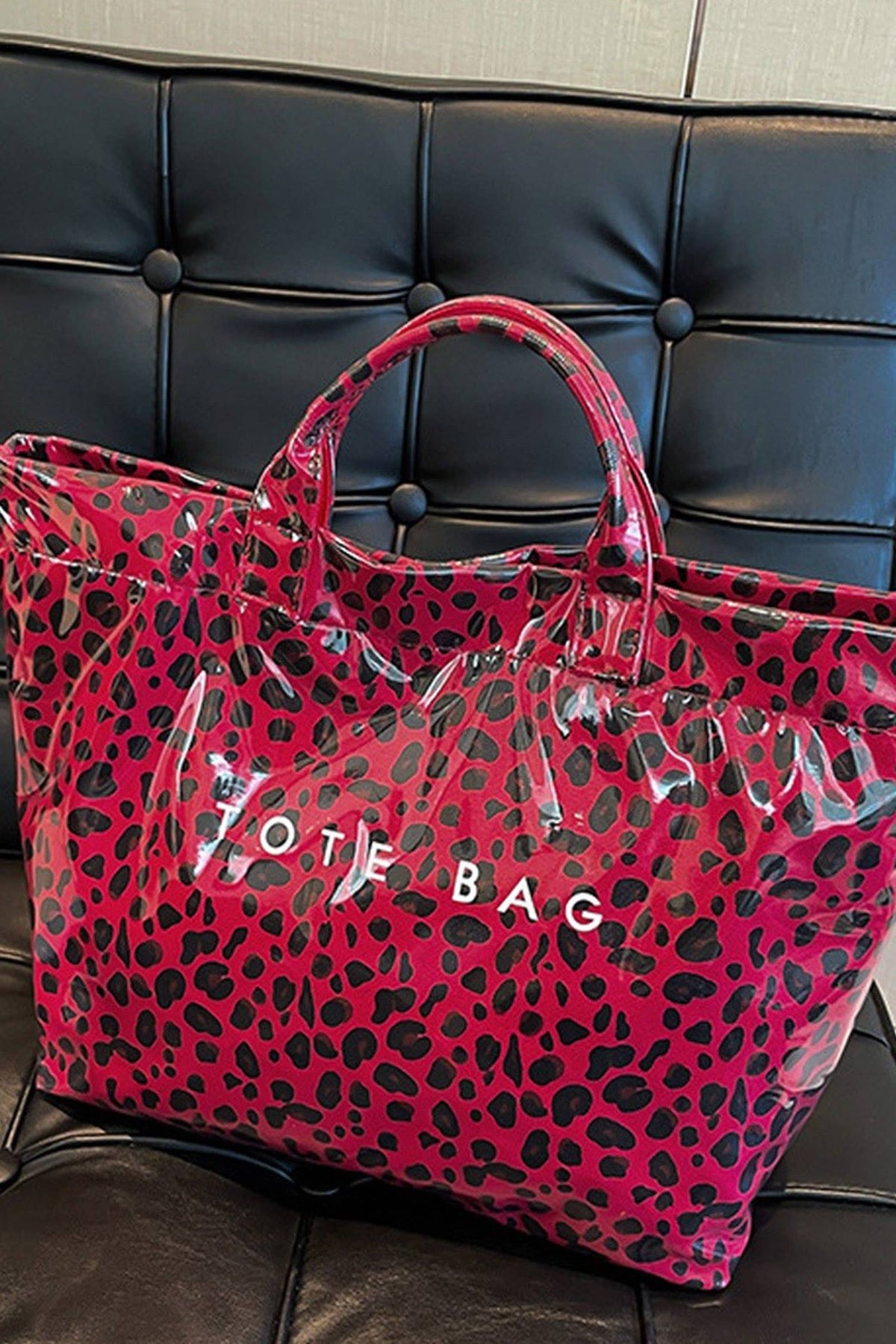 Cow Spots/ Leopard/ Zebra/ Tropical Print Travel Tote Bag: Cow / One Size
