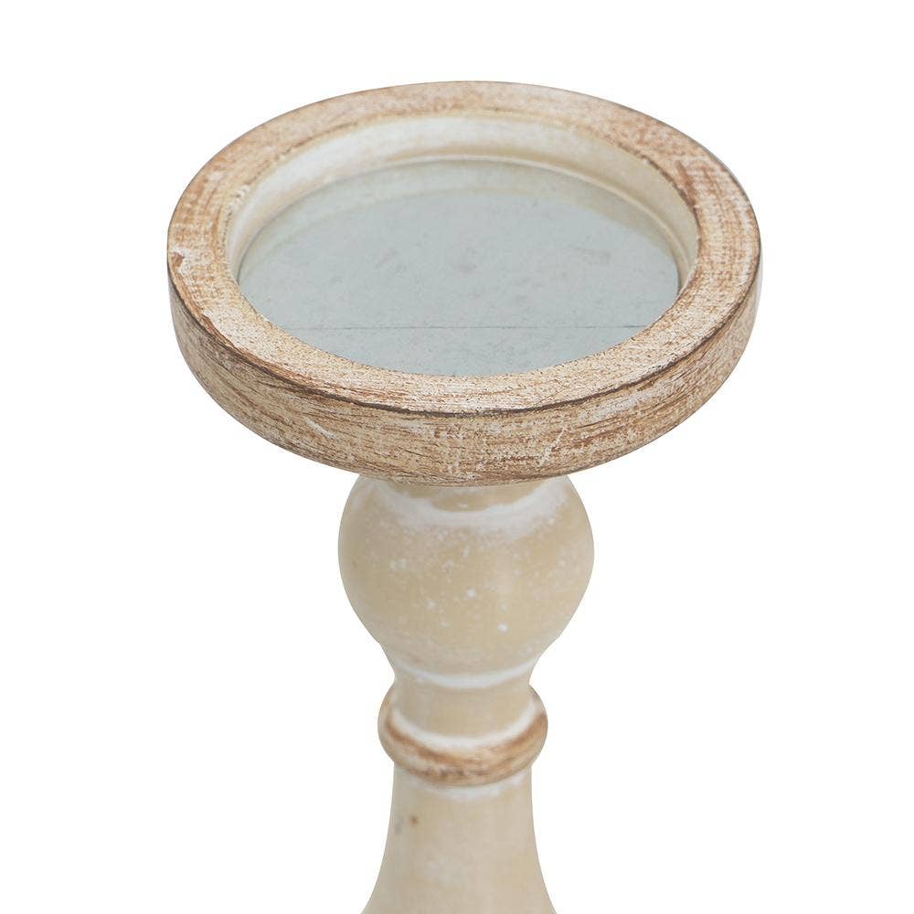 S/5 Rustic Wooden Candle Holder Set