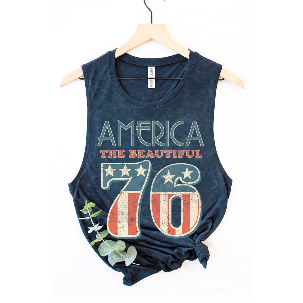 AMERICA 76 GRAPHIC TANK TOP: Mineral Navy / S-M-L-XL(1-2-2-1)