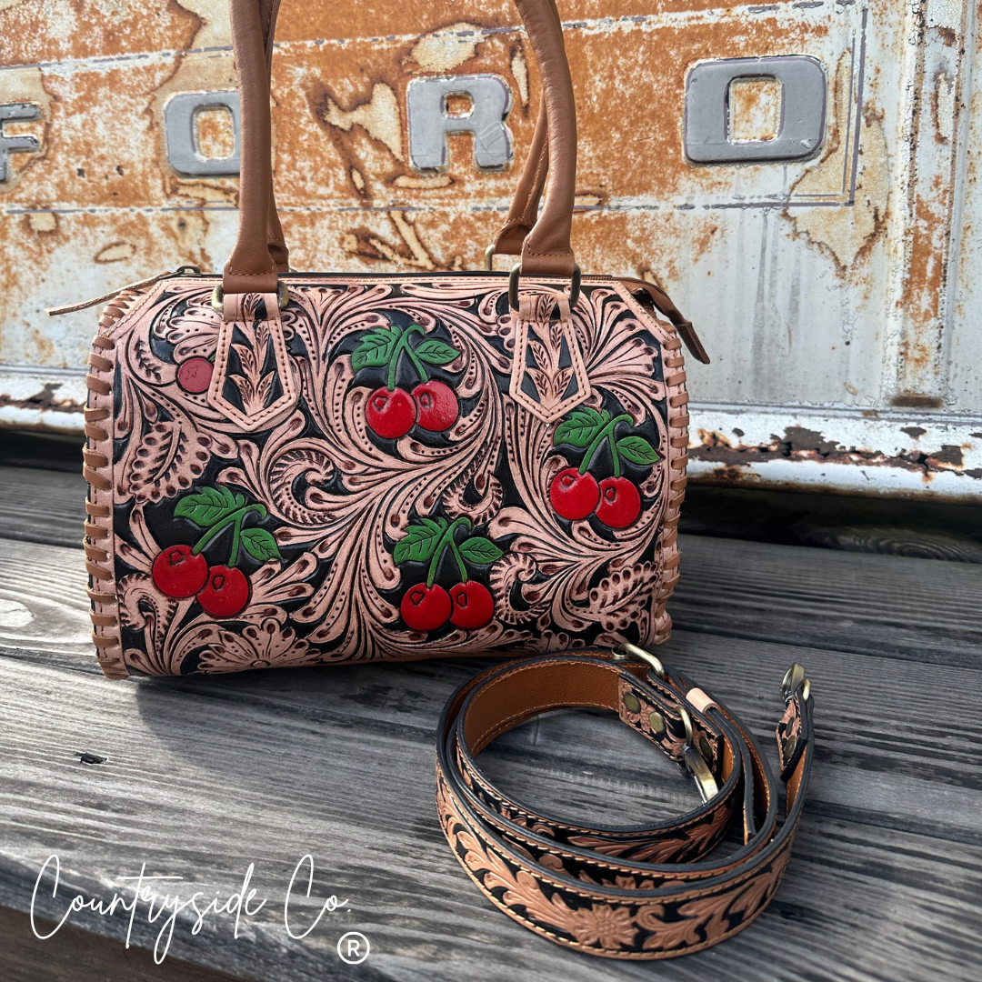 Wildwood Cherry Tooled Leather Speedy Bag Limited Edition