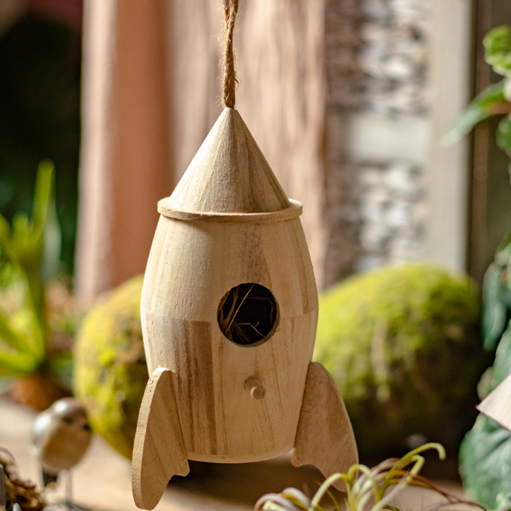 Natural Solid Wood Bird's Nest: Style [A]