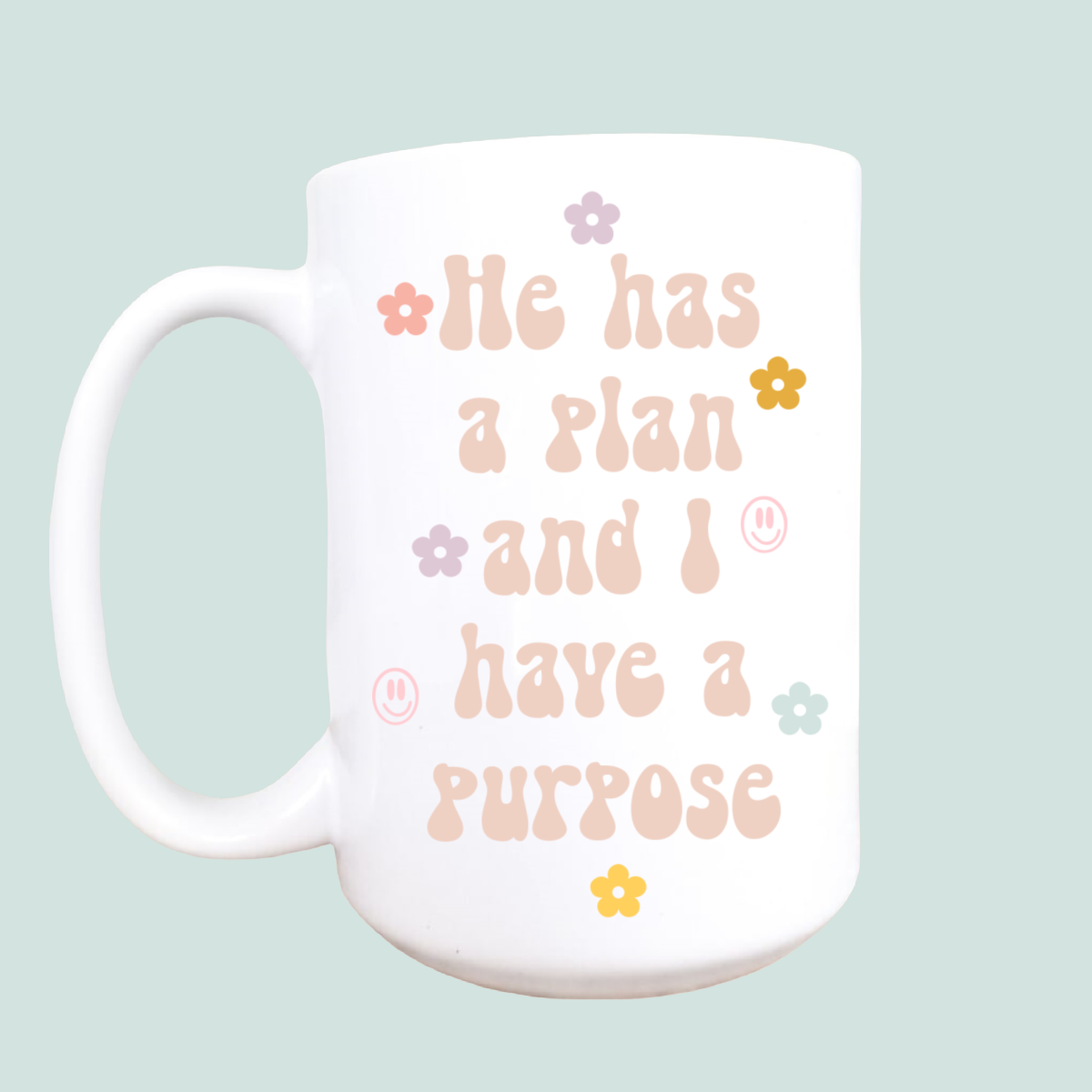 15oz He has a plan ceramic coffee mug, Christian coffee mug