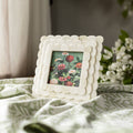 Emery 4x4 Photo Scallop Picture Frame White Bone